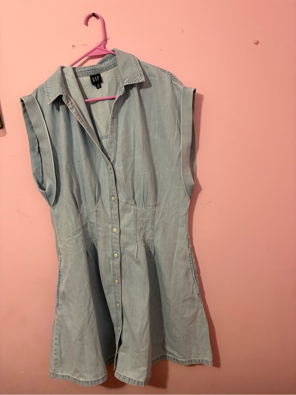 ⭐️GAP Light Blue Denim Shirt Dress(small coffee stain inside dress)
